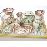 Collection of Masons china including three jugs, caddy, ginger jar,