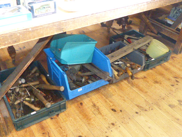 Four boxes of various tools