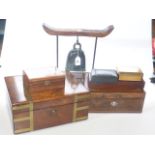 Victorian mahogany and rosewood 19th Century boxes,
