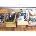 Five boxes of model vehicles and toys