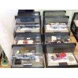 Collection of twelve Franklin Mint Precision model cars in cases