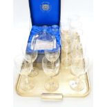 Leyland Historic Vehicles decanter and twelve goblet set