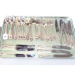 Thirty six pieces Persian silver cutlery set