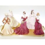 Collection of five Coalport figurines with certificates