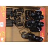 Five pairs of binoculars including Zeiss Wetzler