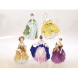 Five Royal Doulton ladies 'The Last Waltz' 2315, 'Premiere' 2343, 'Sandra' 2275,