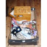 Jewellery box and collection of costume jewellery