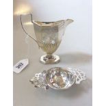 George V silver tea strainer, Elkington & Co.