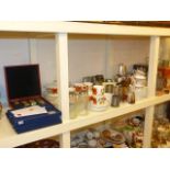 Commemorative coins, Meakin Studio tableware, pewter tankards, Worcester collectors plates,