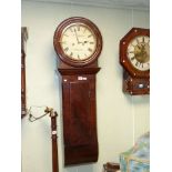 Mahogany cased double weight tavern clock, 10¼ inch circular dial signed Wm Vaughan, Newport.