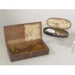 Two boxed sets of antique portable scales