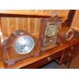 Three 1920's/30's oak mantel clocks