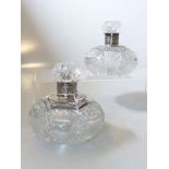 Pair of Victorian silver-mounted cut-glass scent bottles, Julius Rosenthal & Samuel Jacob,