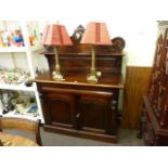 Victorian style mahogany two door chiffonier with raised shelf back