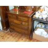 Period style oak chest of two short above three long graduated drawers on bracket feet