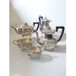 Georgian style silver-plated five piece tea and coffee service