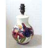 Walter Moorcroft 'Orchids' lamp base