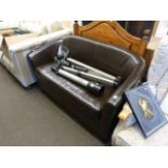 Chocolate brown two seater settee