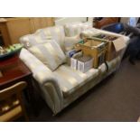 Courtney two seater sofa in striped fabric
