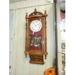 19th Century American inlaid walnut wall clock