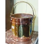 Copper and brass swing handle bucket