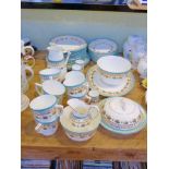 Victorian tea china with turquoise,