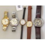 Five vintage wrist watches