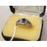 Sapphire and diamond ring, hallmarked 9ct gold,