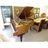 Lechleiter mahogany cased baby grand piano