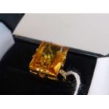 Topaz ring, unmarked, 6.