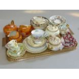 Carlton Ware orange lustre tea for two and other tea china