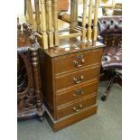 Leather inset top mahogany two drawer filing cabinet