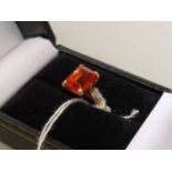 Topaz and 18ct gold ring,