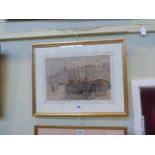 Herbert William Todd (1889-1974), Whitby, signed and dated (19)32, watercolour, framed, 25cm by 37.
