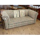 Early 20th Century adjustable drop end settee in floral pattern fabric