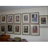 Collection of sixteen caricature prints by Sallon