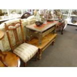 Two drawer mahogany hall table,