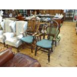 Two 19th Century Yorkshire ash and elm broad arm Windsor elbow chairs