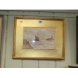 William Parkyn, Mouth of the Harbour, signed lower left, watercolour, framed, 18.