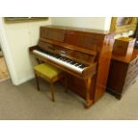 Modern German upright overstrung piano by Hoffman together with a piano stool