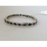 Sapphire and diamond bracelet, indistinctly stamped 750?,