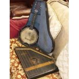 Cased Savana banjo ukulele and zither (2)