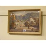 Edward Ward, Yarn Market and Dunster Castle, Somerset, signed, watercolour,