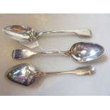Pair of George IV silver tablespoons, James Barber, George Cattle & William North,