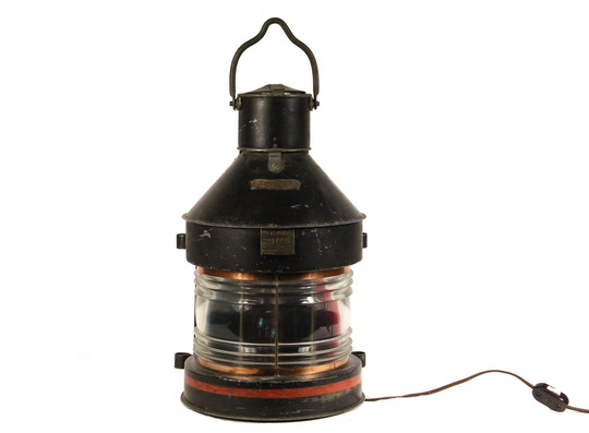 NAUTICAL LANTERN - "Meteorite" Marine Lantern, with plate marked "Trawler", the original glass