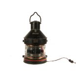 NAUTICAL LANTERN - "Meteorite" Marine Lantern, with plate marked "Trawler", the original glass