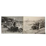 WARNER TAYLOR (ME, 1880-1958) - (2) Matte Black & White Gelatin Photos of Fish Beach, Monhegan