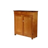 COUNTRY PINE CABINET - Circa 1830 Pumpkin Pine Maine Cabinet with 18" single plank bullnose top, two