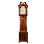 SHEFFIELD TALL CLOCK - Early 19th c. Chippendale 8-Day Time & Strike Weight Driven brass movement