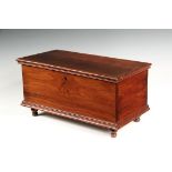 MINIATURE HOPE CHEST - Child's Size 'Dowry' Chest, early 19th c. New England, in red stained pine,